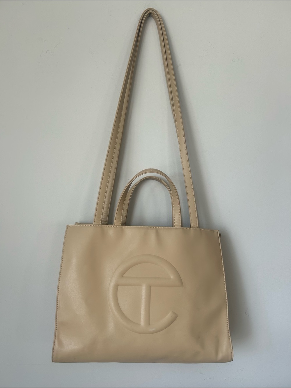 Telfar Medium Shopping Bag in Cream - Picture 3 of 10